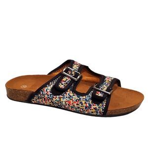 Bernie Mev Women's Pixel Sunset Slide Sandal Colorful Size 39 EU/ 8.5 US